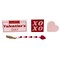 Valentine's Day Decoration Set - Glitter Hearts and XOXO Design